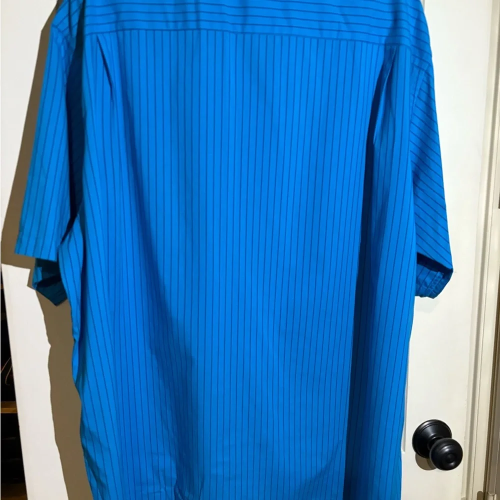 Paul Fredrick Blue Striped Casual Shirt - Picture 2 of 3